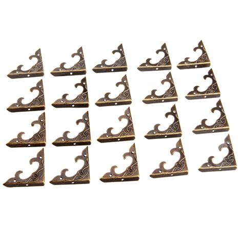 Buy dophee 20Pcs Antique Brass Box Corner Protectors, Vintage ...