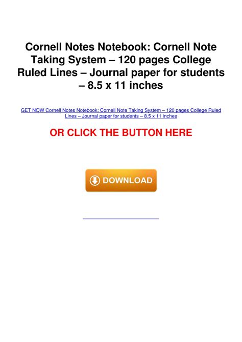 PPT - $PDF$/READ/DOWNLOAD Cornell Notes Notebook: Cornell Note Taking ...