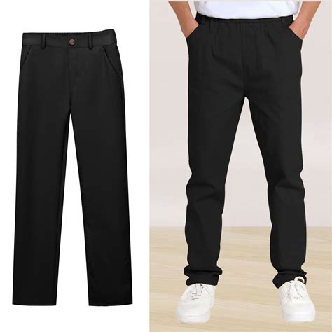 Boys Uniform Pants Straight Pants with Pockets Pull On Chino Pants ...