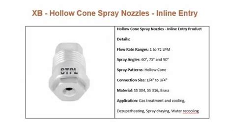Hollow Cone Nozzles - Axial Hollow Cone Spray Nozzles Manufacturer from ...