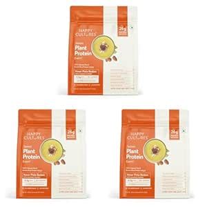 Happy Cultures 26g Tastiest Plant Protein| Kesar Pista, Almond Chunks ...