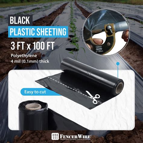 Fencer Wire 4 mil Black Plastic Sheeting, Roll of India | Ubuy