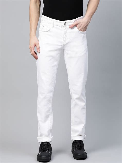 Indian Terrain Men White Slim Fit Stretchable Jeans - Price History
