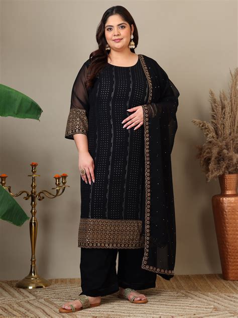 Women Ethnic Motifs Embroidered Regular Sequinned Kurta with ...