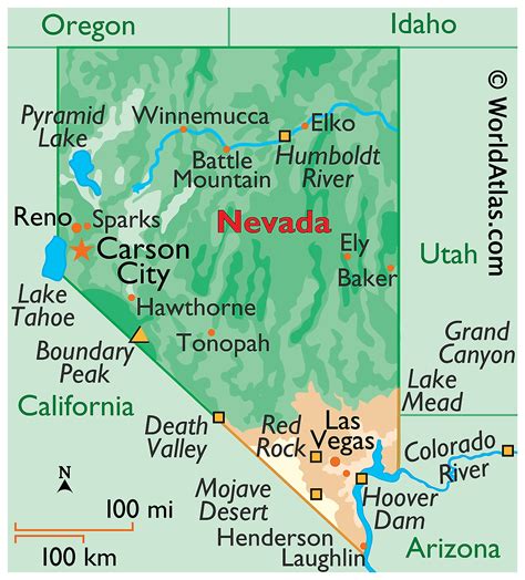 USA Map Nevada | Printable Map Of USA