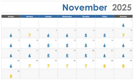 November 2025 Calendar Weather | Printable Calendars