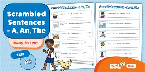 A, An, The ESL Activity Sheet {Kids}