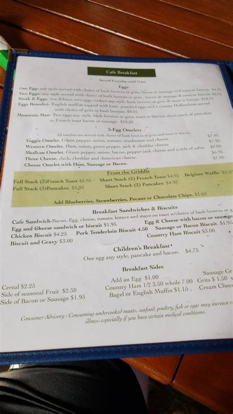 Menu at Banner Elk Cafe & Tavern, Banner Elk, 324 Shawneehaw Ave S ...