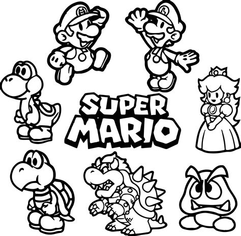 All Mario Characters Coloring Pages at GetColorings.com | Free ...