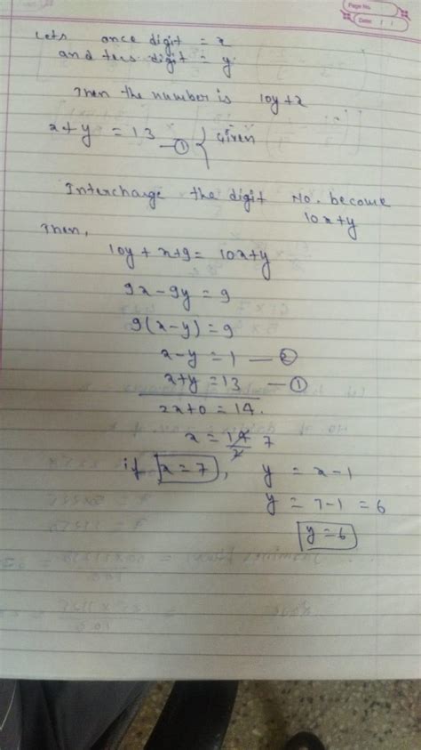 QUESTION-The sum of the digits of a two-digit number is 13. The number ...