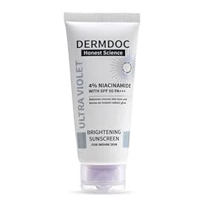 DERMDOC 4% Niacinamide Brightening Sunscreen with SPF 50 Sun Protection ...