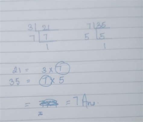 what is the GCF of 21 and 35 - Brainly.in