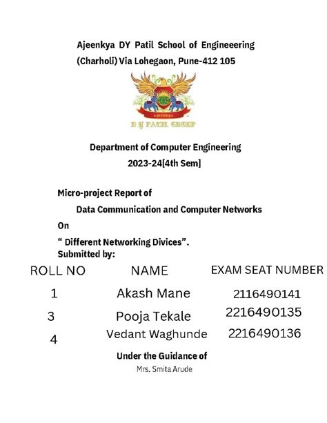 DCC 007 Microproject Report: Overview of Networking Devices - Studocu