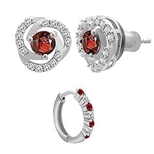 Peenzone 92.5-925 Sterling Silver Cubic Zirconia AD Earrings with Nose ...
