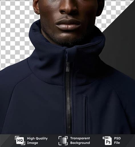 Transparent psd picture front view capture a premium jacket navy ...