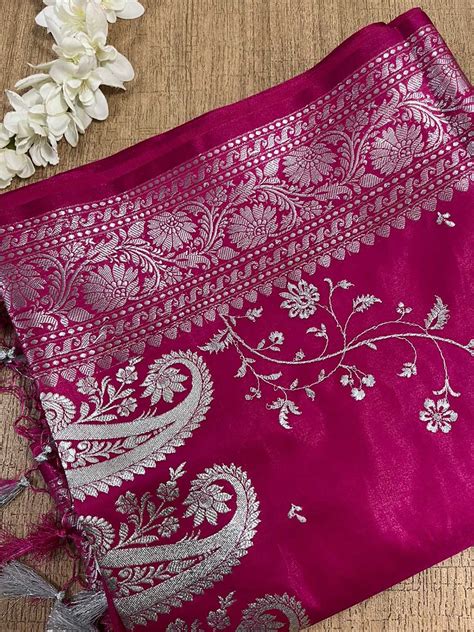 Stunning Pink Banarasi Silk Saree