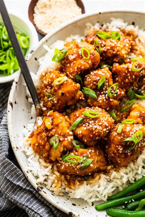 Air Fryer Honey Sesame Chicken (better than takeout!) - Fit Foodie Finds