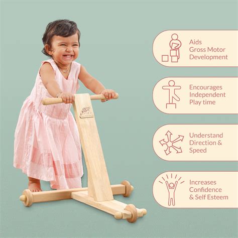 Traditional Push Wagon|Baby Wooden Traditional Infant Walker|Ariro