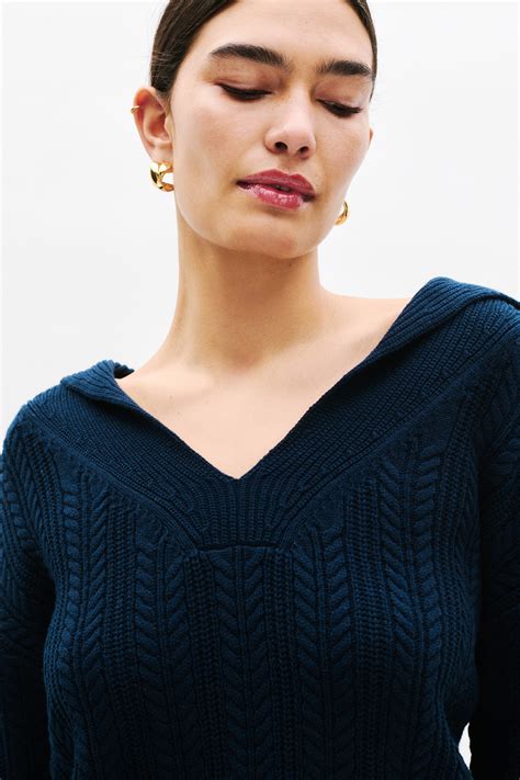 Sweater Mnathan navy blue woman