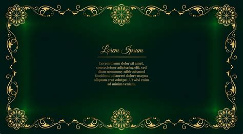 floral gold vintage frame glow dark background 27515728 Vector Art at ...