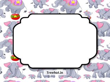 Elephants Free Printable Labels, 3x4 inch Name Tag
