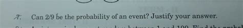 can 2/9 be rhe probability of an event? Justify your answer - Brainly.in