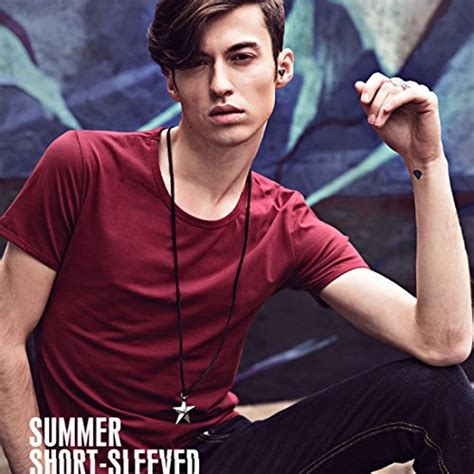 Buy Acooe Short Sleeves Men T-Shirt Crew-Neck,Tight-Fitting T-Shirt, No ...