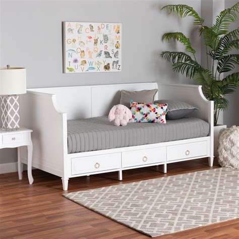 Cloe White 3-Drawer Daybed, Twin - Transitional - Daybeds - by Baxton Studio | Houzz
