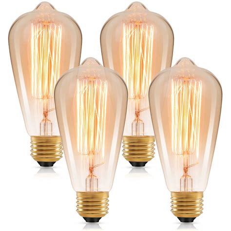 60 Watt Incandescent Edison Light Bulbs, Vintage Dimmable E26 Bulbs ...
