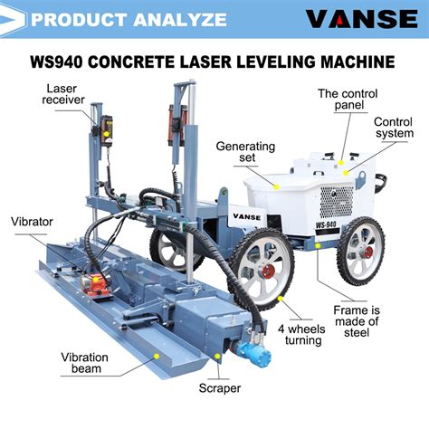 VANSE WS940 Laser Leveling Machine Manufacturer 2.5M Four-Wheeled ...
