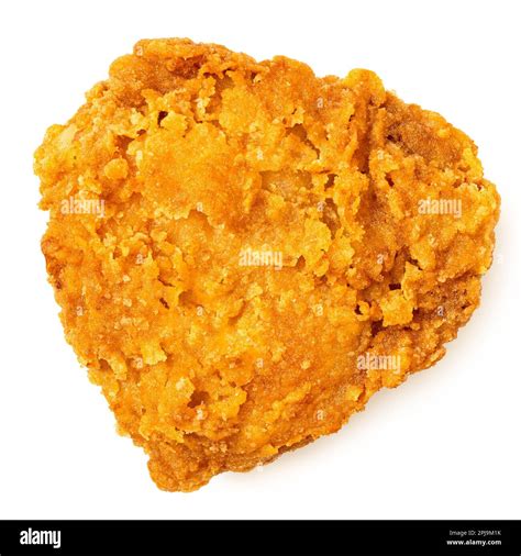 Crispy fried chicken thigh isolated on white. Top view Stock Photo - Alamy