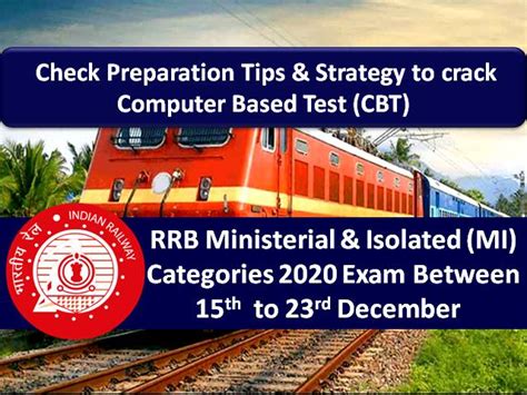 RRB MI 2020 Exam (Ministerial & Isolated Categories) Between 15th to ...