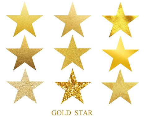 Gold Star, Stars Clip Art, Stars Glitter, Foil Gold, Digital Clipart ...