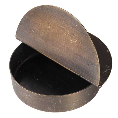 Brass Half Open Lid Storage Box