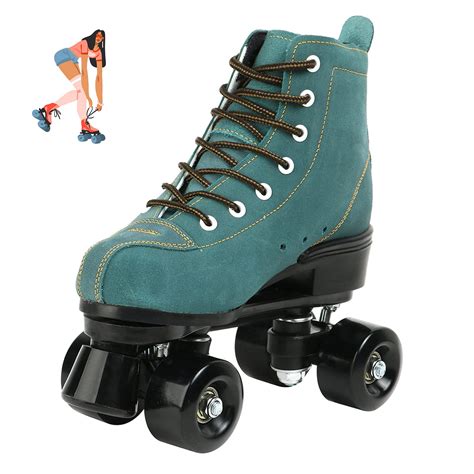 jessie Roller Skates Women High Top Cowhide Adjustable Shiny Light up ...