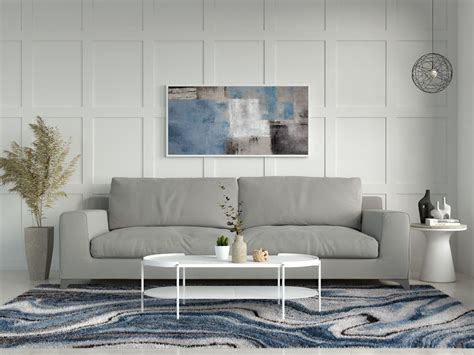 Light Grey Sofa Blue Rug | Cabinets Matttroy
