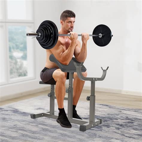 Home Gym Equipment Preacher Curl Bench With Adjustable Seat - 661 LBS ...