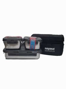 Flipkart.com | NAYASA ECO DUPLEX LUNCH BOX 3 Containers Plastic ...