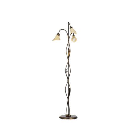 Alga 3-bulb floor lamp, iron, glass, Florentine | Lights.co.uk