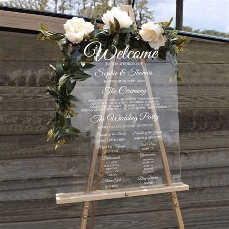 Wedding Ceremony Program Sign, Bridal Party Sign, Wedding Welcome Sign ...