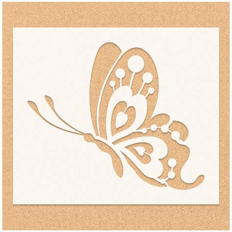 Flying Butterfly Stencil Butterfly Silhouettes. Cute Butterfly