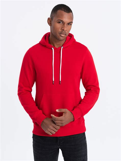 Men's hooded sweatshirt - red B979 | Ombre.com - Men's clothing online