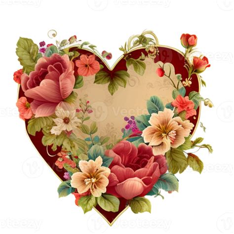Flowers Heart Valentines Day Clipart 18929829 PNG