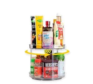 Twiisk Stainless Steel Rotating Transparent 2 Tier Kitchen Organizer ...