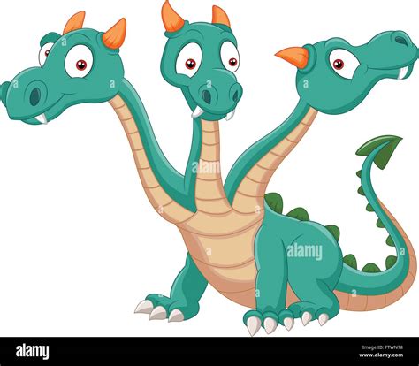 Cute three headed dragon Stock Vector Image & Art - Alamy