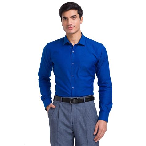 Park Avenue Men Blue Slim Fit Structure Formal Shirt – MyRaymond