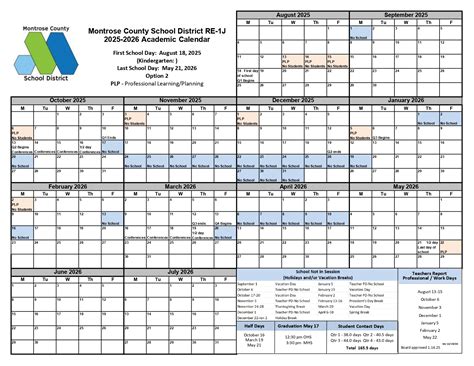 Montrose County School CO RE-1J Calendar 25-26 Revised [PDF] - EduCounty