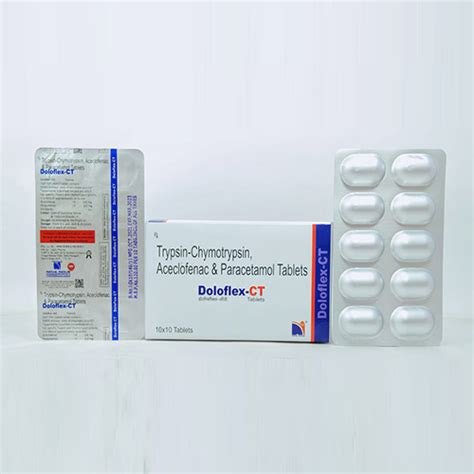 Doloflex CT - Trypsin-Chymotrypsin,Aceclofenac & Paracetamol Tablets ...