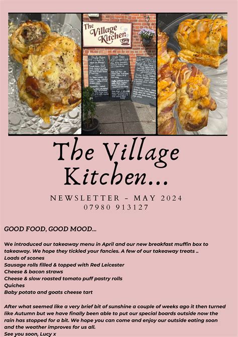 THE VILLAGE KITCHEN MAY NEWSLETTER… – THE VILLAGE KITCHEN