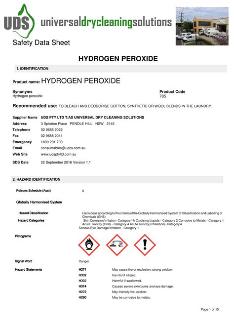Hydrogen Peroxide 3% MSDS PDF Personal Protective Equipment, 46% OFF